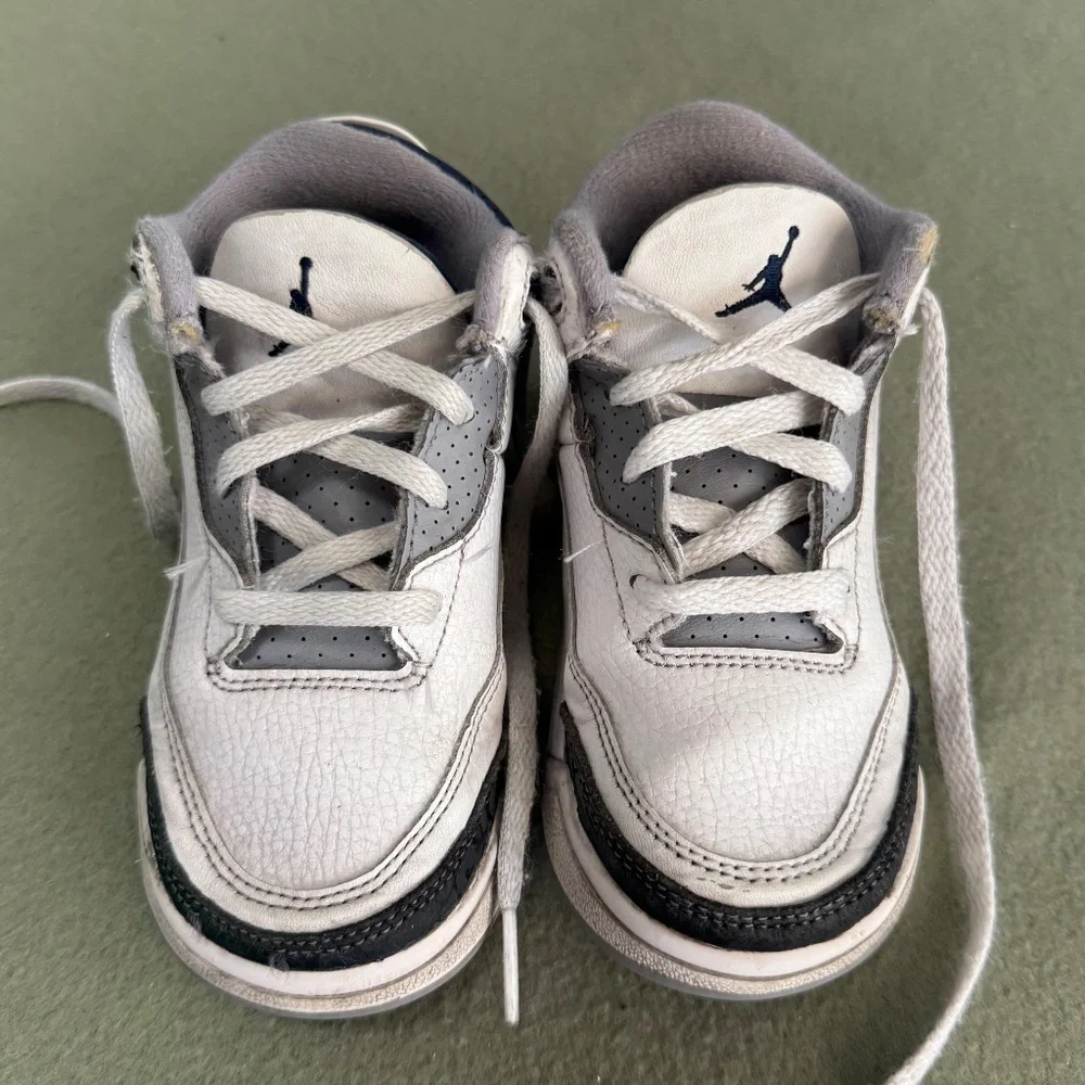 Nike Air Jordan 3 Retro‎ TD Shoes Toddler Size 9C White Midnight Navy DM0968-140
